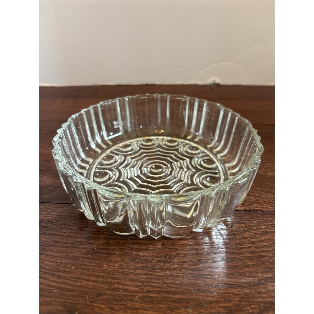 Vintage Anchor Hocking - Spiderweb Bottom - Old Cafe - Fridgescaping - 6.75"